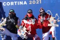 2021 FIS ALPINE WORLD SKI CHAMPIONSHIPS, DH MEN
Cortina D'Ampezzo, Veneto, Italy
2021-02-14 - Sunday
Image shows KRIECHMAYR Vincent (AUT) - SANDER Andreas (GER)  - FEUZ Beat (SUI)