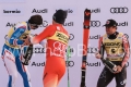 ALPINE SKIING - FIS WC 2023-2024Men's World Cup DHBormio, Lombardia, Italy2023-12-28 - ThursdayImage shows: ODERMATT Marco (SUI) SECOND CLASSIFIED - SARRAZIN Cyprien (FRA) FIRST CLASSIFIED - ALEXANDER Cameron  (CAN) 3rd CLASSIFIED