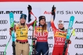 ALPINE SKIING - FIS WC 2023-2024
Women's World Cup SG
Image shows: GOGGIA Sofia (ITA) - FIRST CLASSIFIED
HUETTER Cornelia  (AUT) - SECOND CLASSIFIED
GUT-BEHRAMI Lara (SUI) - 3rd CLASSIFIED